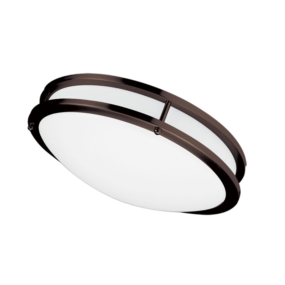 LED Ceiling Flush, 16â€ dia, Bronze Finish