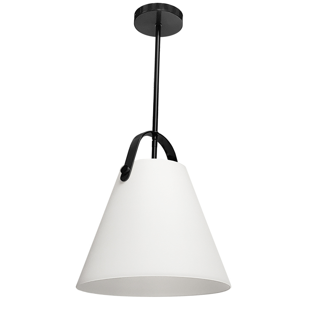 1 Light Pendant in Matte Black w/ Opal Glass