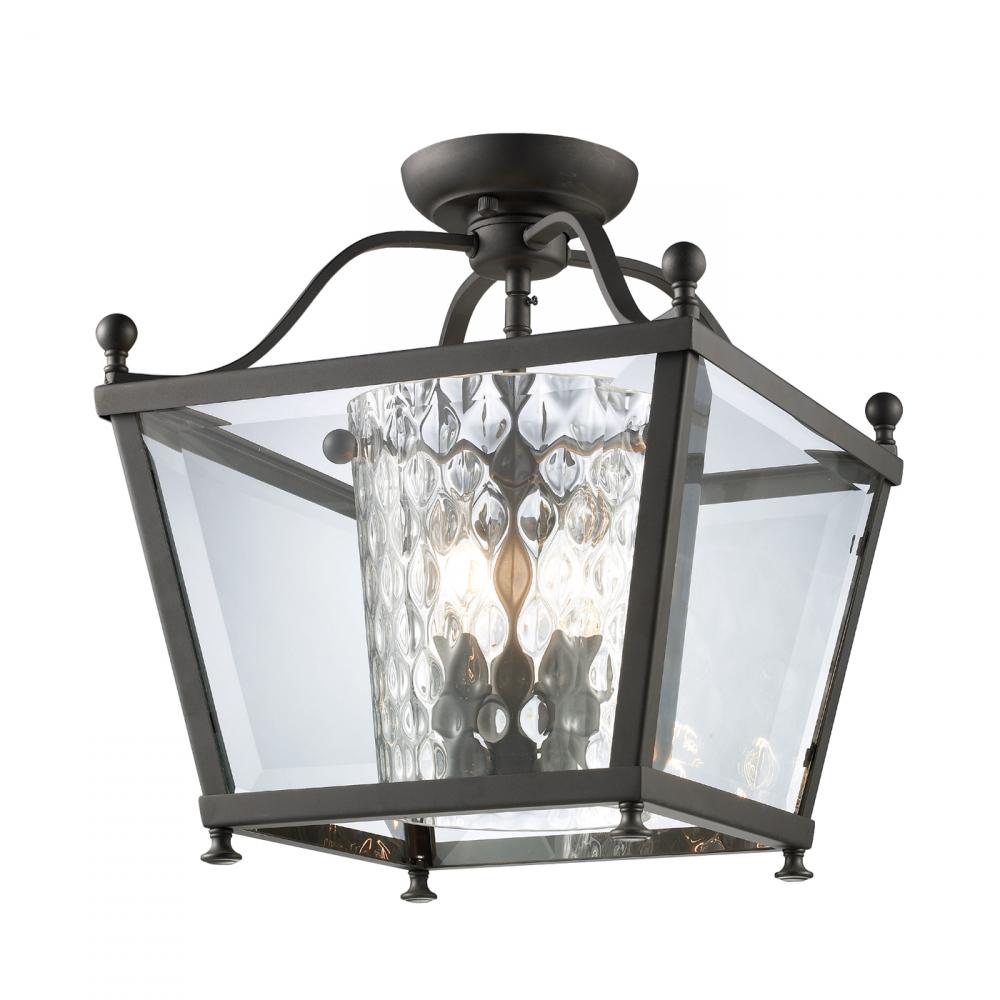 3 Light Semi Flush - Bronze