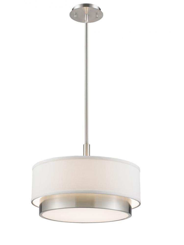 3 Light Semi-Flush / Pendant - Brushed Nickel