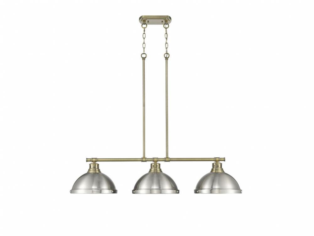 Duncan 1-Light Pendant with Chain in Rubbed Bronze with Aged Brass