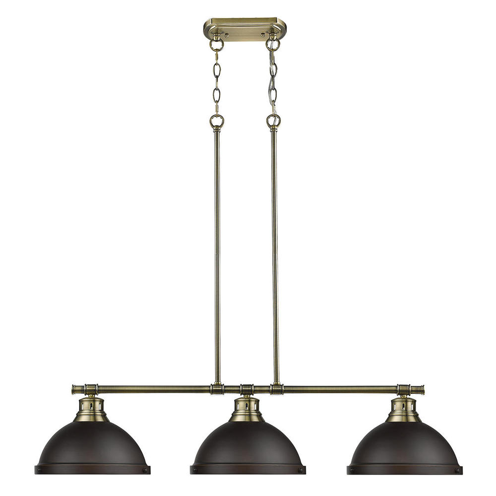 Duncan 1-Light Pendant with Chain in Rubbed Bronze with Black