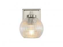 Golden Canada 3094-BA1 PW-RIB - Elliott 1-Light Vanity Light in Pewter with Ribbed Clear Shade