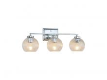 Golden Canada 3094-BA3 CH-RIB - Elliott 3-Light Vanity Light in Chrome with Ribbed Clear Shade