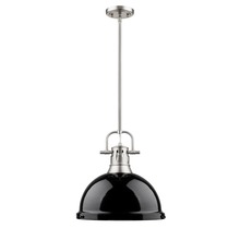 Golden Canada 3604-L PW-BK - Duncan 1-Light Pendant with Rod in Pewter with Black