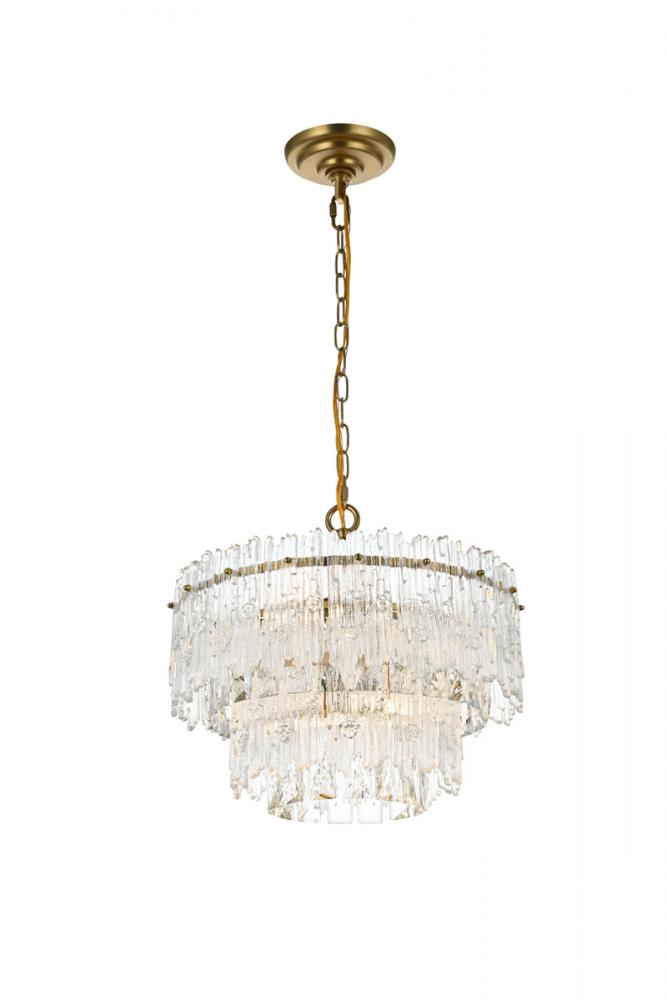 Pendant D15" x H10" L4 Satin Gold