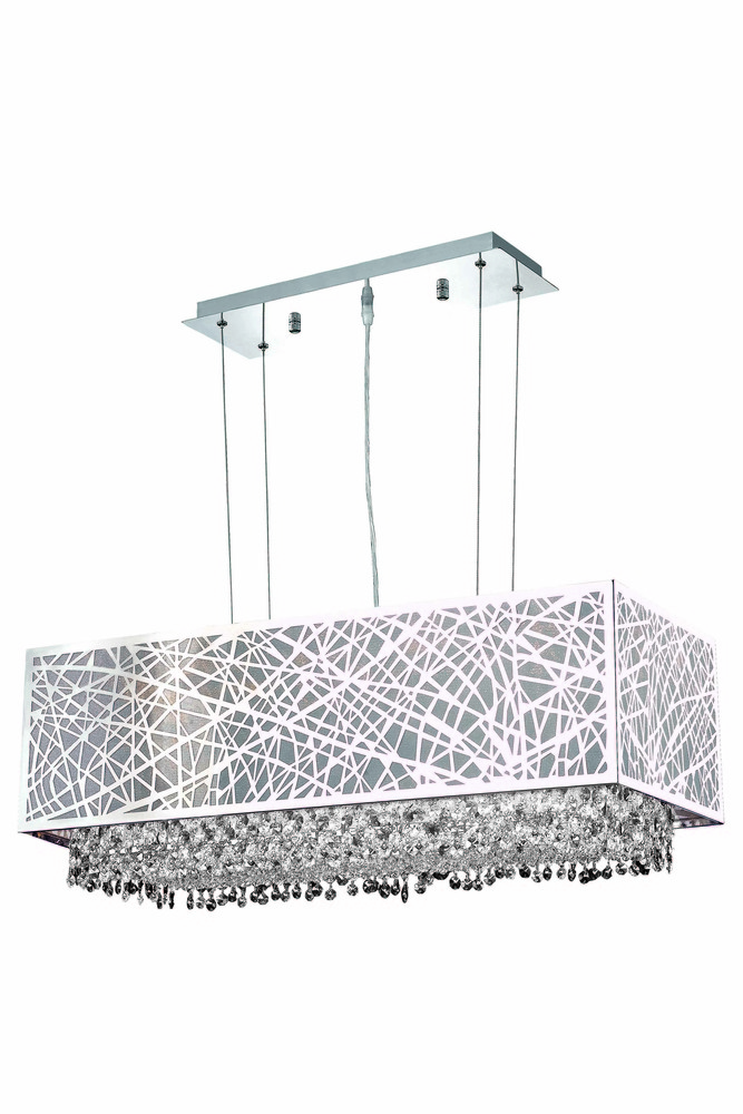 1791 Moda Collection Hanging Fixture w/ Metal Shade L29in W13in H11in Lt:4 Chrome Finish (Royal Cut 