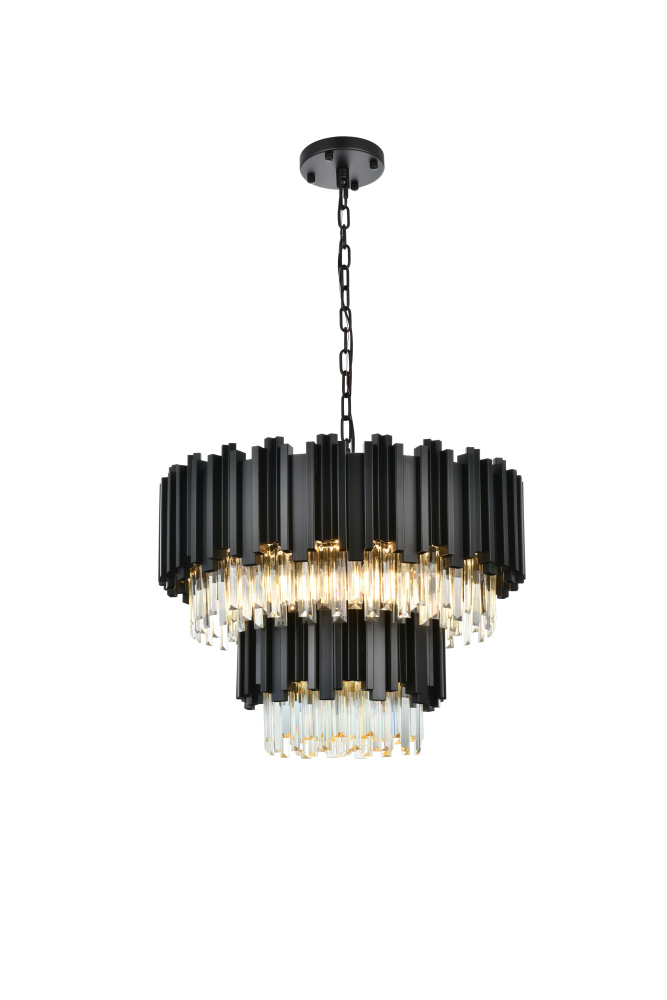 Willow 24 inch Chandelier in Black