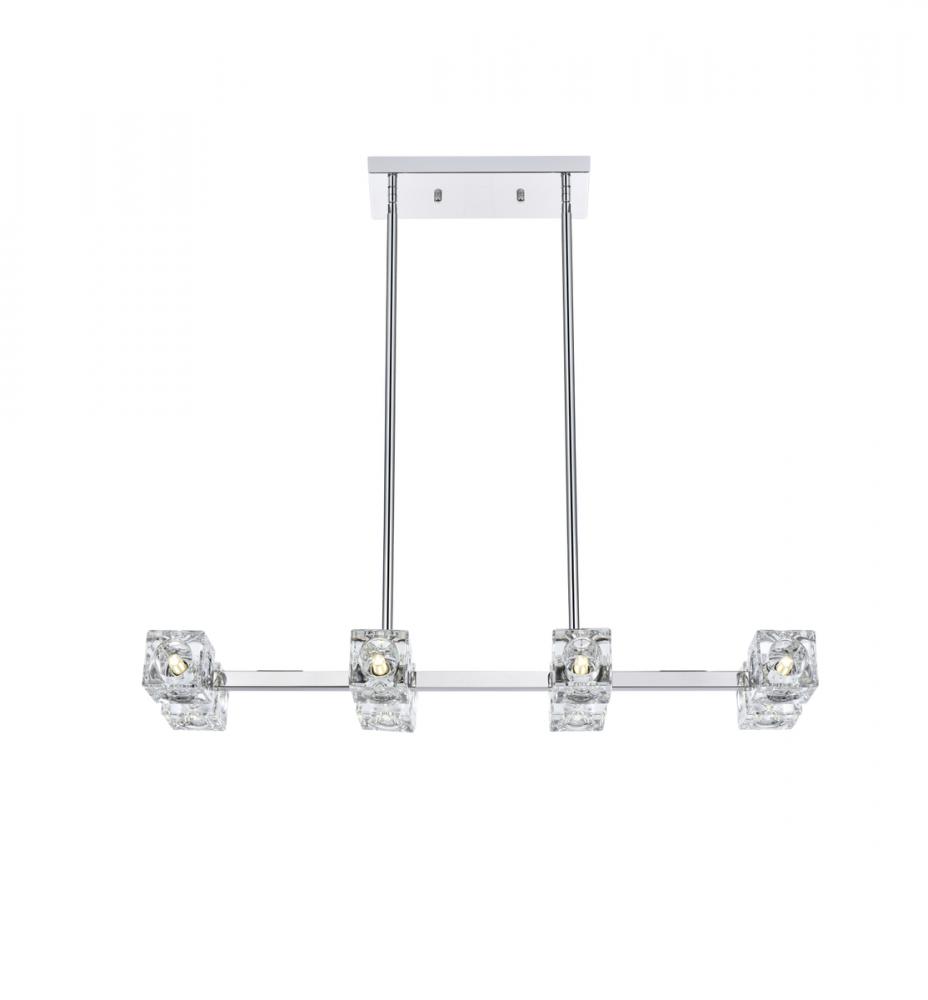 Lyra Pendant L30" W8" H2.5" L8 Chrome