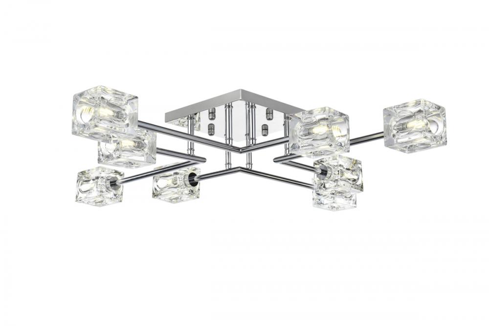 Lyra Flush Mount L31.5" W31.5" H5" L8 Chrome