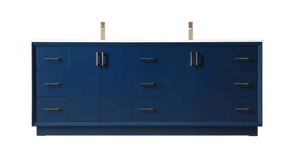 Vanity Cabinet 9Dw 4Dr 84"W x 22"D x 35"H blue