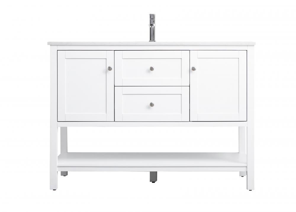 Vanity Cabinet 2dr 1dw W48"D21.5"H35" White