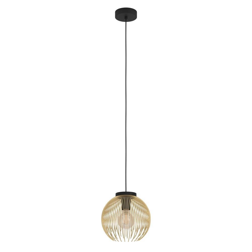 1 LT Mini Pendant w/ Black Finish & Matte Gold Metal Shade