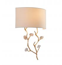 Bethel International Canada LA37W14G - Wall Sconce Metal & Glass & Fabric