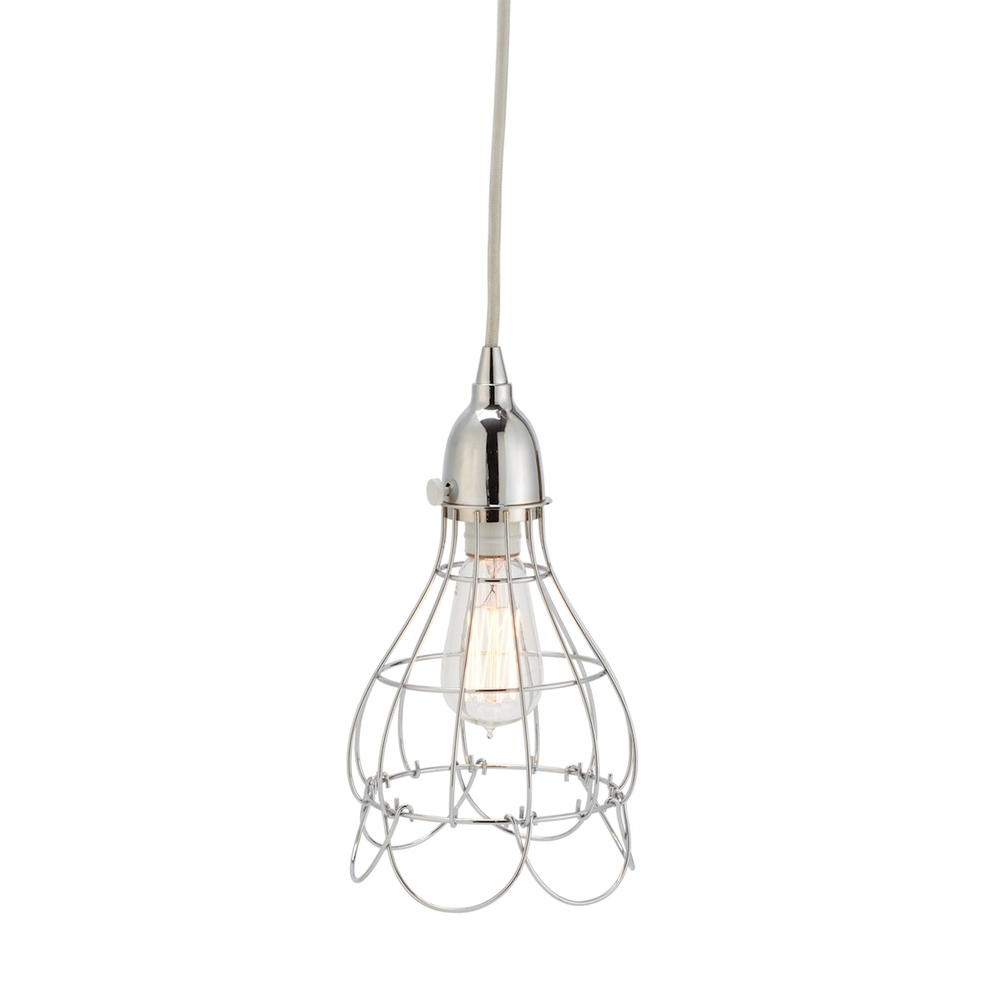 Silver Wire Rose Pendant Light