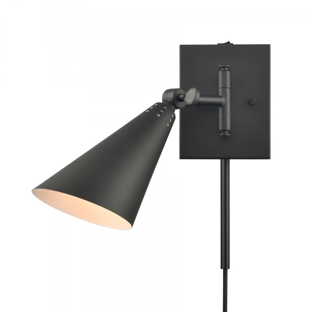 Whitmire 10.25'' High 1-Light Plug-In/Hardwire Sconce - Matte Black
