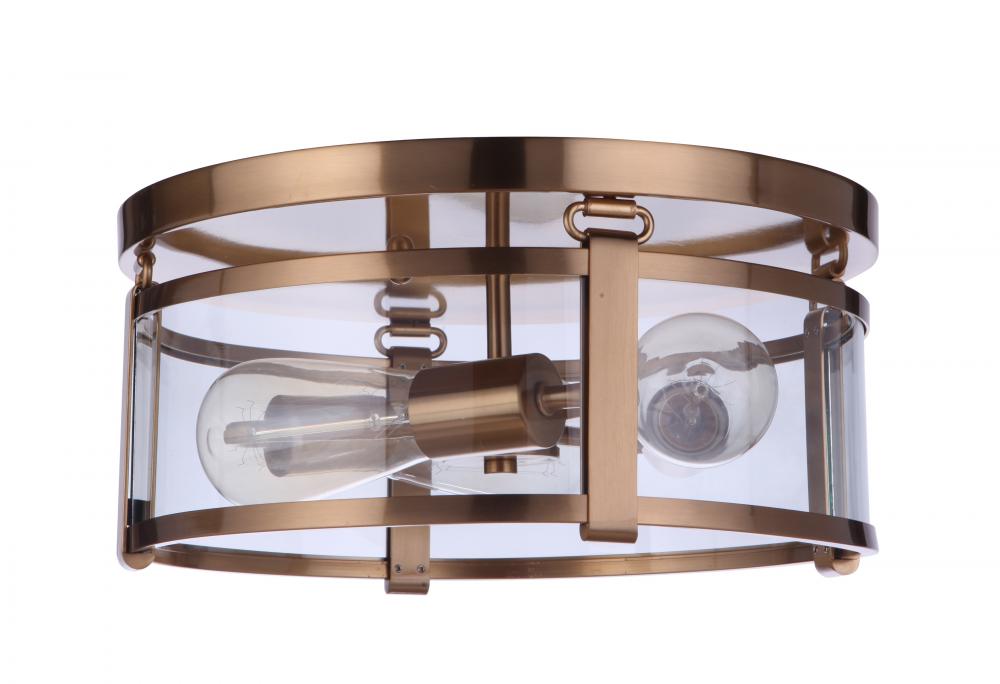 Elliot 3 Light Flushmount in Satin Brass