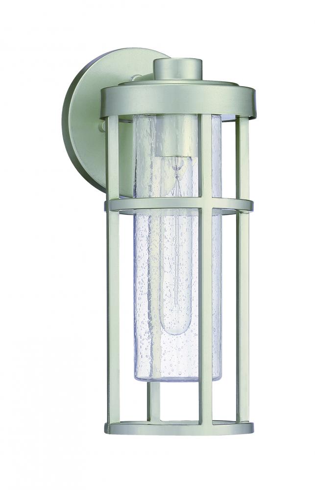 Encompass 1 Light Small Outdoor Wall Lantern in Satin Aluminum